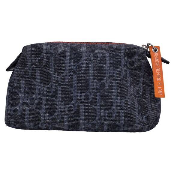 Christian Dior Monogram Flight Trotter Cosmetic Pouch in Navy Blue Canvas and - Picture 2 of 8